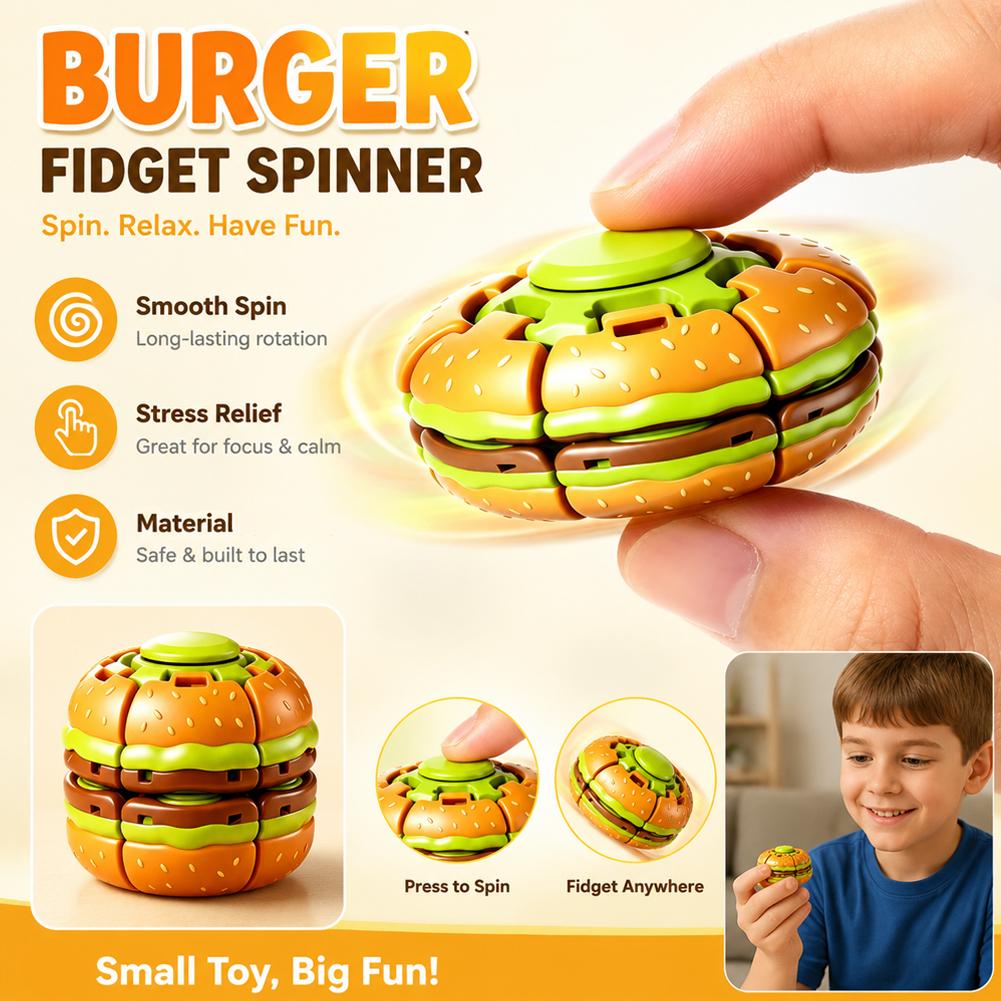 Fidget Spinner Bearing - Humburger Fidget Spinner Speelgoed Draaiende Stressbal