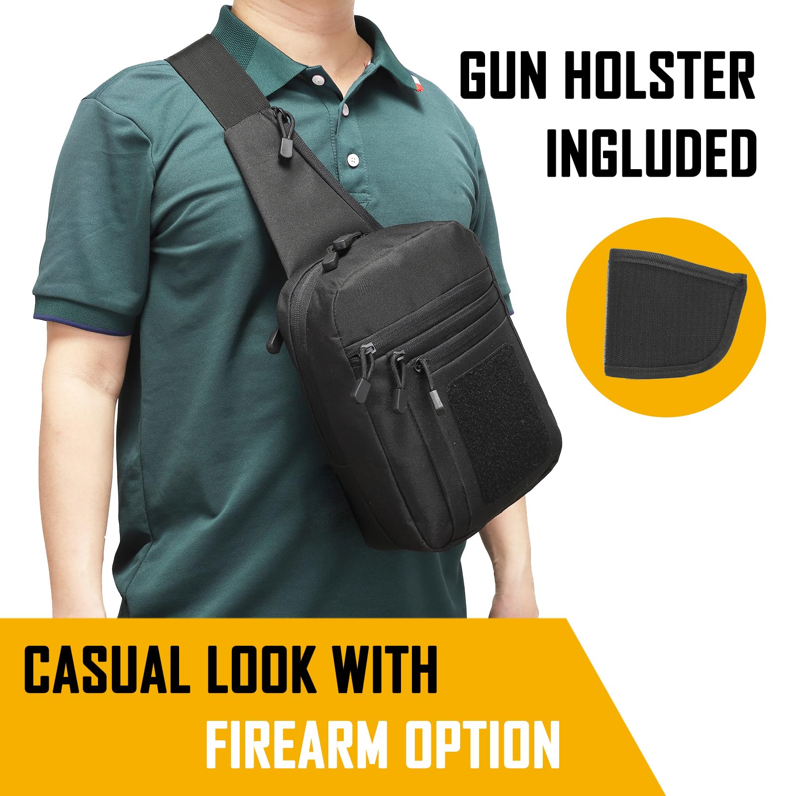 Edc Concealed Carry Bag - Verborgen draagtas Crossbodytas voor heren, Ccw