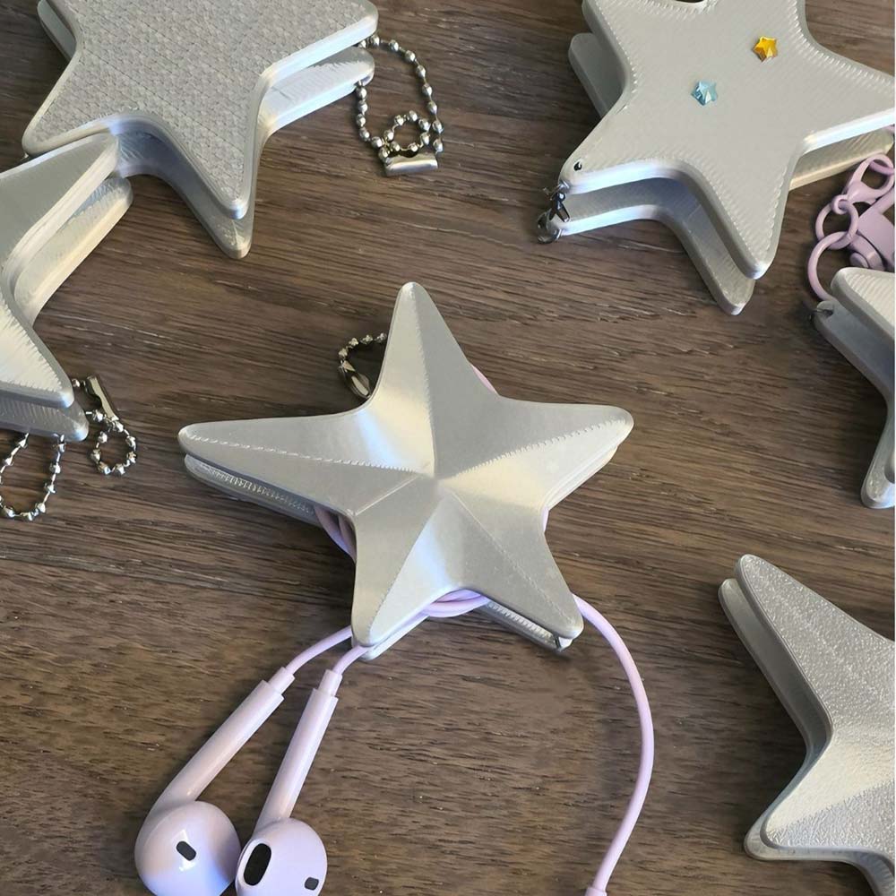 Y2K-stijl 3D-ster kabelhouder, - Cable Winder Keychain recensie en prijs